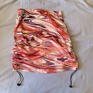 Marble print drawstring skirt